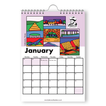 January 2026 Calendar. Artwork by Thomas Howes