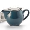 Dark Green Tea Pot with stainless steel infuser.