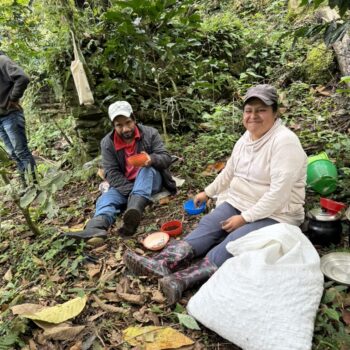 Rebeca Chavez Martinez & Felipe Vega Altamirano enjoying a rest from the harvest. Happy, smiley people :)
