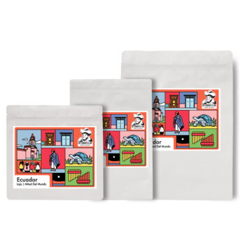 250g, 500g and 1kg bags of the Ecuador Mitad Del Mundo