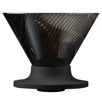 A black Hario V60 Neo. Side view