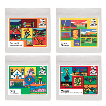 Single Origin July Bundle containing Burundi Heza Hills, Lawn Games, Peru Quiquira, Mexico Oaxaca L3,